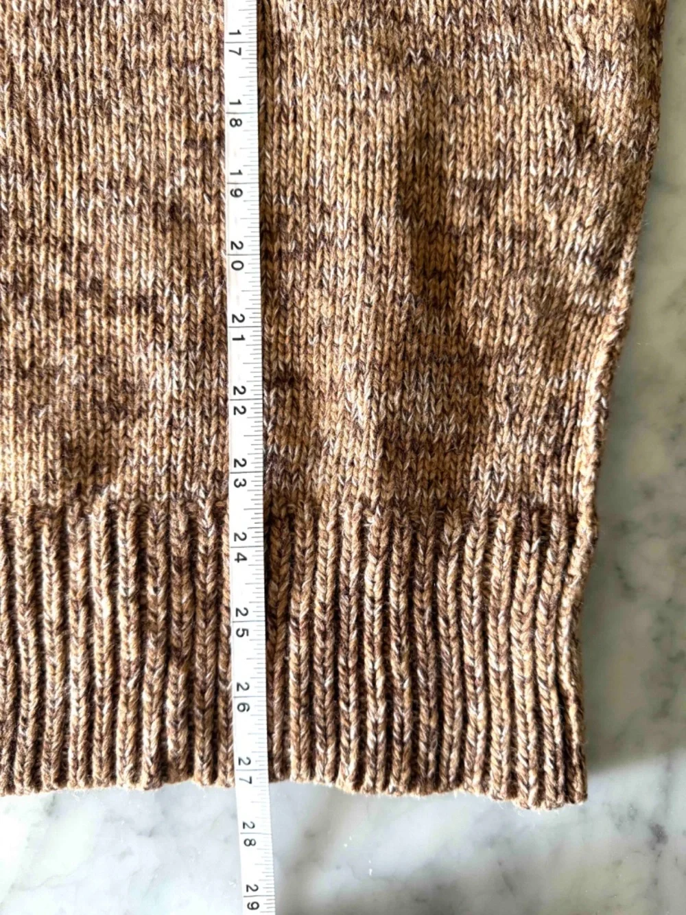Banana Republic Marled Wool Blend Crew Neck Sweater Vicuna Brown XL